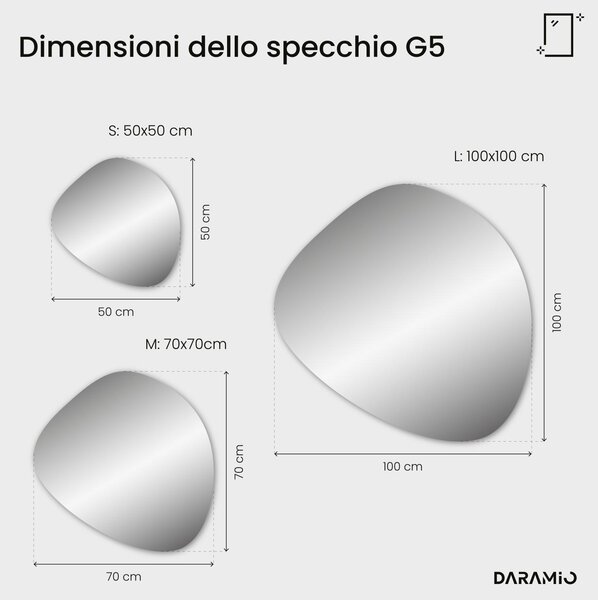 Specchio atipico con luce LED G5