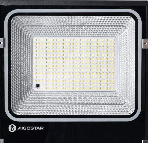 Faro Led 150W Nero con pannello solare IP66 CCT temperatura colore regolabile Dimmerabile con telecomando e crepuscolare Aigostar