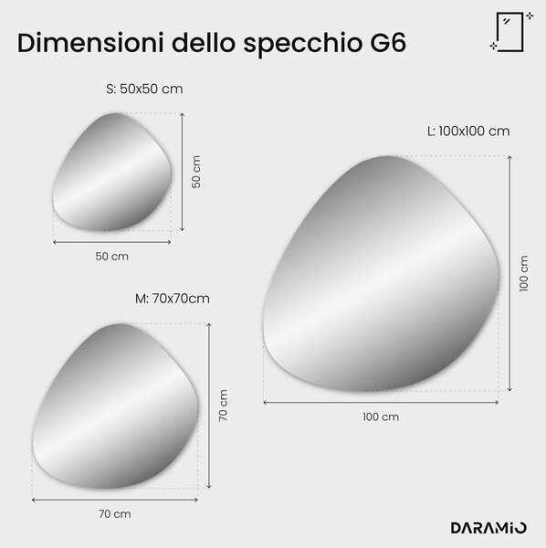 Specchio atipico con luce LED G6