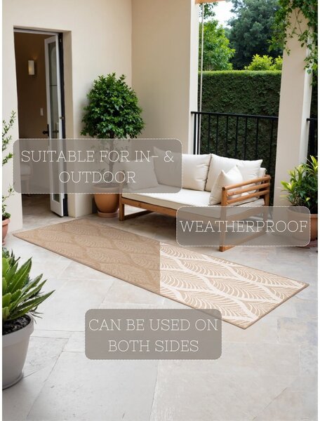 Passatoia da interno ed esterno beige/avorio 80x250 cm Duet Liora – NORTHRUGS
