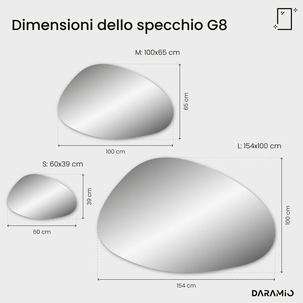 Specchio atipico con luce LED G8