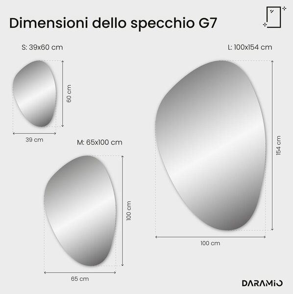 Specchio atipico con luce LED G7