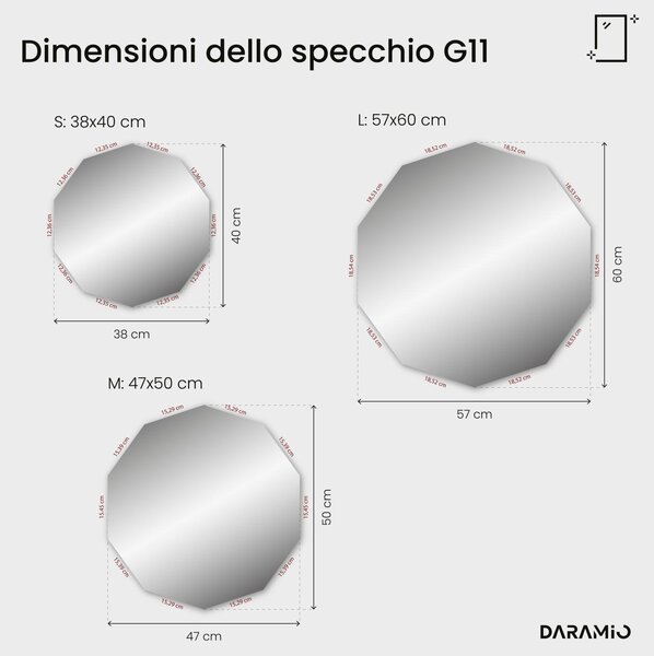 Specchio atipico con luce LED G11