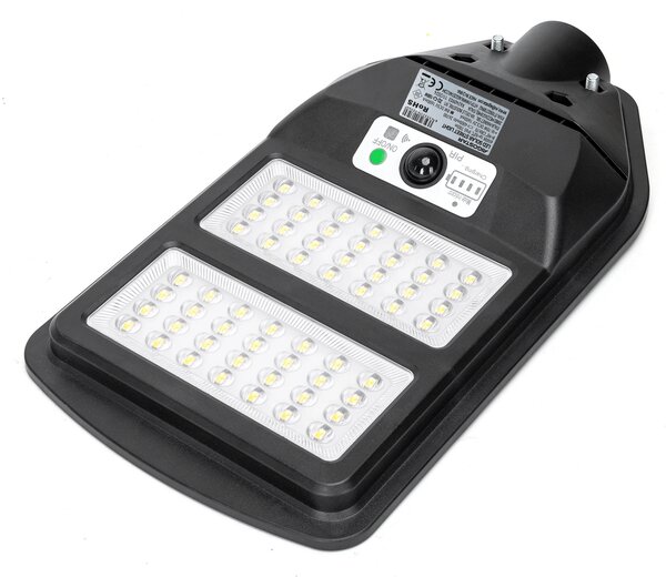 Lampione stradale Led 70W Nero con pannello solare IP65 Bianco freddo 6500K con sensore crepuscolare e di movimento Aigostar