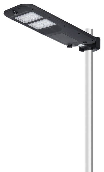 Lampione stradale Led 180W Nero con pannello solare IP65 Bianco freddo 6500K con sensore crepuscolare e di movimento Aigostar