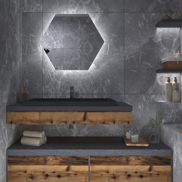 Specchio atipico con luce LED G10
