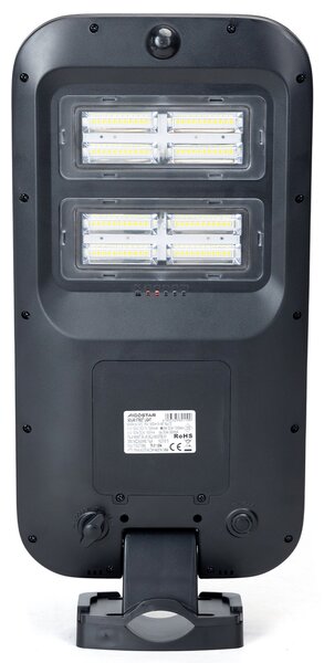 Lampione stradale Led 180W Nero con pannello solare IP65 Bianco freddo 6500K con sensore crepuscolare e di movimento Aigostar