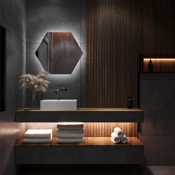 Specchio atipico con luce LED G10