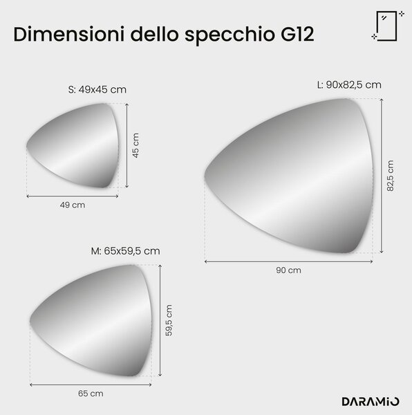 Specchio atipico con luce LED G12