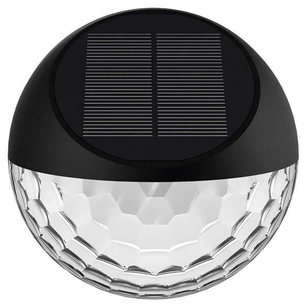 Applique Led 2W Nero con pannello solare IP44 Bianco caldo 2700K con sensore crepuscolare Aigostar