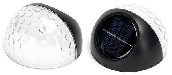 Applique Led 2W Nero con pannello solare IP44 Bianco caldo 2700K con sensore crepuscolare Aigostar