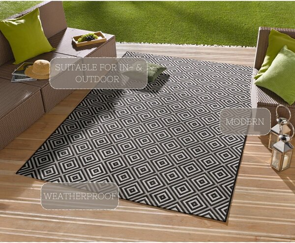 Tappeto da esterno bianco e nero , 140 x 200 cm Karo - NORTHRUGS