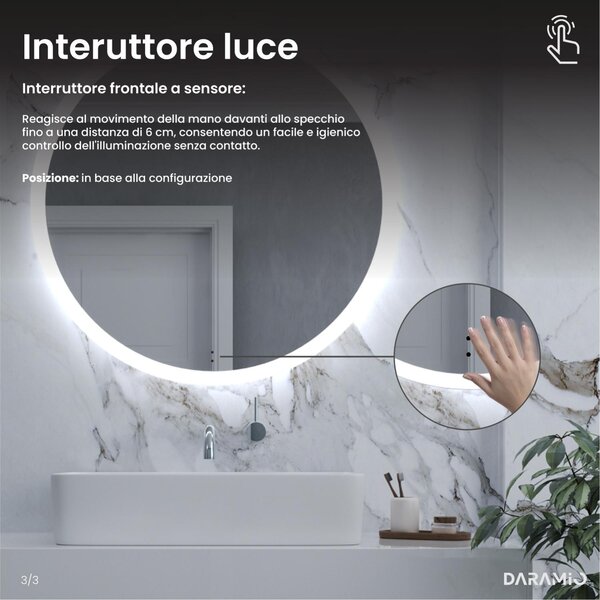 Specchio Rotondo Retroilluminato Per Bagno