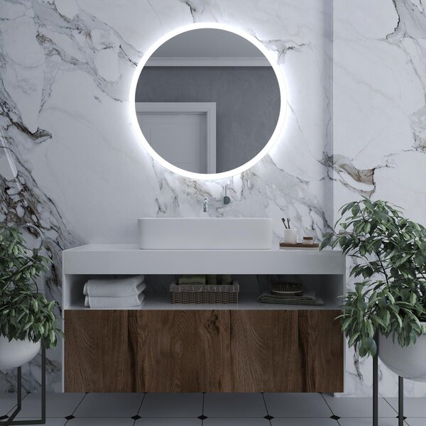 Specchio rotondo con luce LED E1