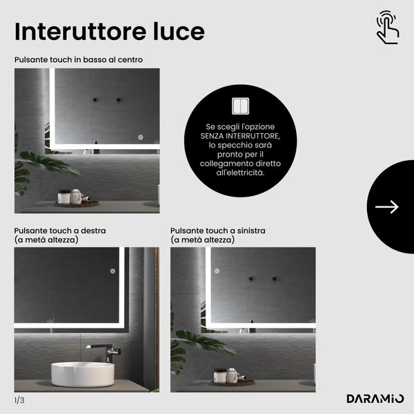 Specchio con luce LED F2