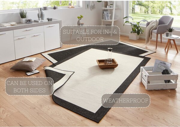 Tappeto da esterno nero e crema , 80 x 150 cm Panama - NORTHRUGS