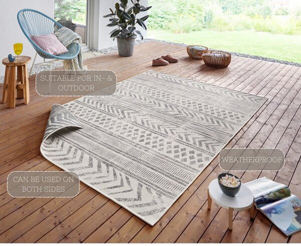 Tappeto da esterno grigio e crema , 120 x 170 cm Biri - NORTHRUGS