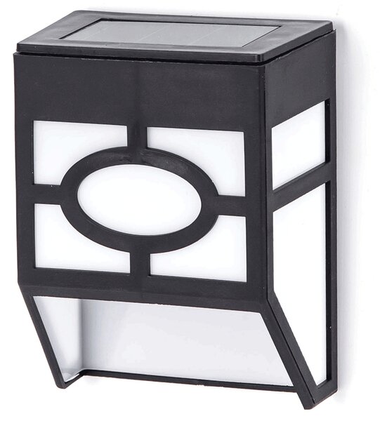 Applique Led 1W Nero con pannello solare IP44 Bianco caldo 2700K con sensore crepuscolare Aigostar