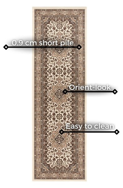 Runner beige , 80 x 250 cm Parun Tabriz - Nouristan