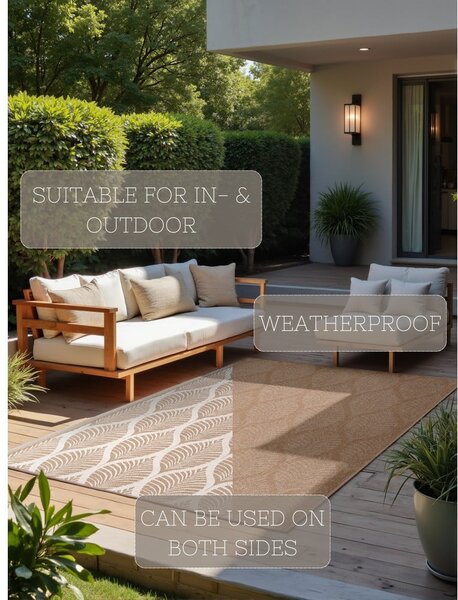 Tappeto da interno/esterno beige/avorio 160x230 cm Duet Liora – NORTHRUGS