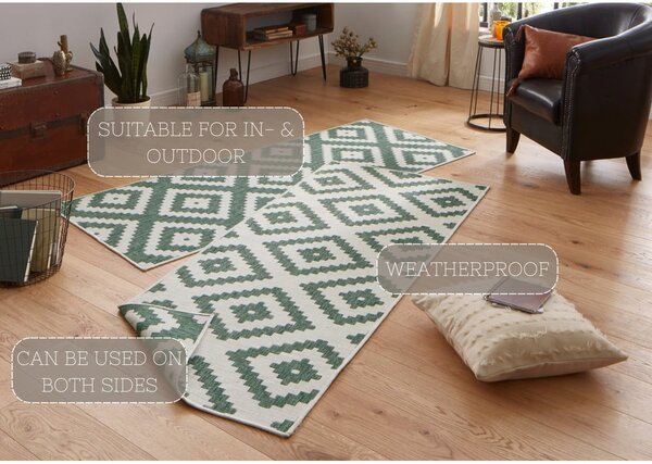 Tappeto per esterni verde e crema , 80 x 250 cm Malta - NORTHRUGS