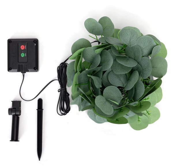 Catena decorata con foglie di eucalipto a energia solare 50 Led 5 metri Bianco caldo Aigostar