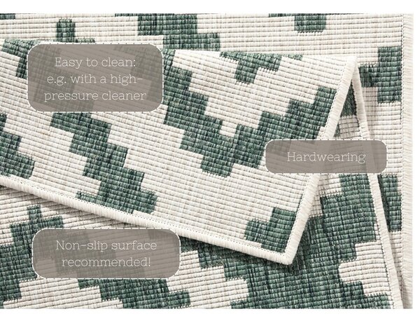 Tappeto per esterni verde e crema , 80 x 250 cm Malta - NORTHRUGS