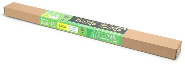 Catena decorata 3 rami di eucalipto a energia solare 60 Led Bianco caldo Aigostar