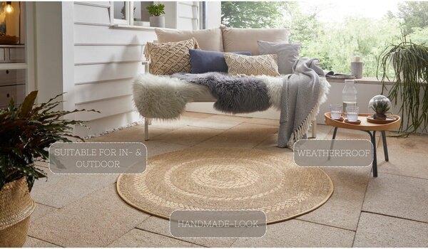 Tappeto da esterno beige, Ø 160 cm Almendro - NORTHRUGS