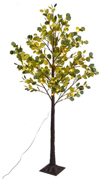 Albero luminoso Led eucalipto con tronco e base 60 cm Bianco caldo 2700K con pannello solare Aigostar