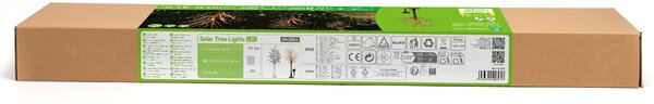 Albero luminoso Led rattan con tronco e base 120 cm Bianco caldo 2700K con pannello solare Aigostar