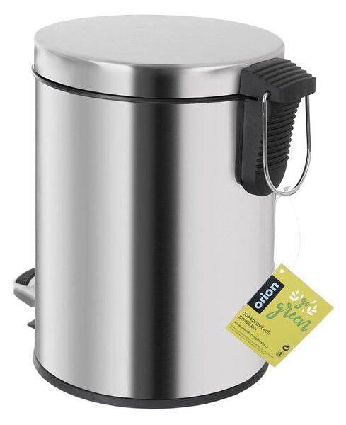 Cestino per rifiuti con piedini in acciaio inox in argento lucido 3 l - Orion
