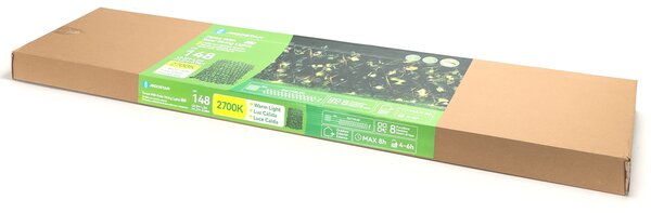 Siepe artificiale luminosa 148 Led a energia solare Recinzione grigliato in legno con foglie di edera da 2 metri alta 1 metro Bianco caldo Aigostar