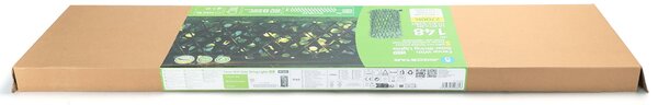 Siepe artificiale luminosa 148 Led a energia solare Recinzione grigliato in legno con foglie di eucalipto da 2 metri alta 1 metro Bianco caldo Aigostar