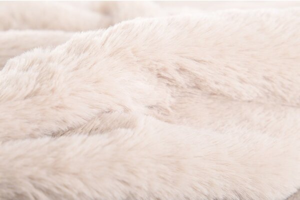 Coperta bianca/beige in pelliccia finta 150x200 cm Ruby – Tiseco Home Studio