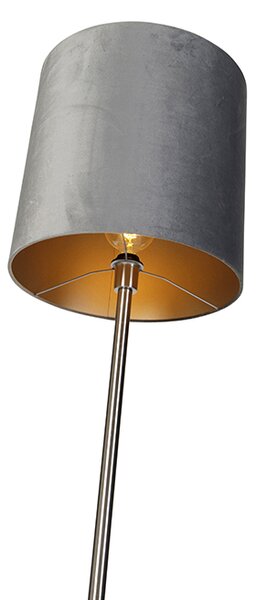 Lampada da terra paralume acciaio grigio 40 cm - SIMPLO