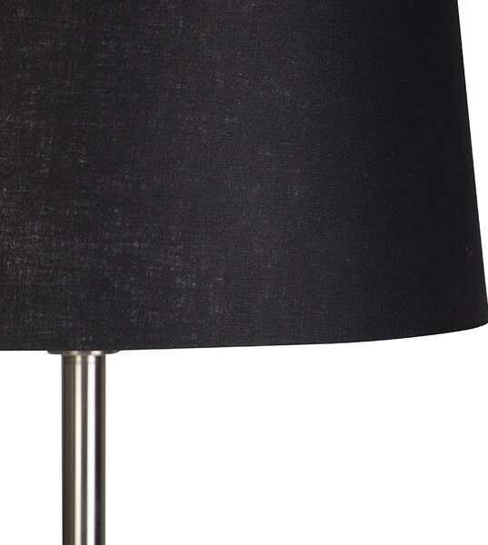 Lampada da terra acciaio paralume nero 45 cm - SIMPLO