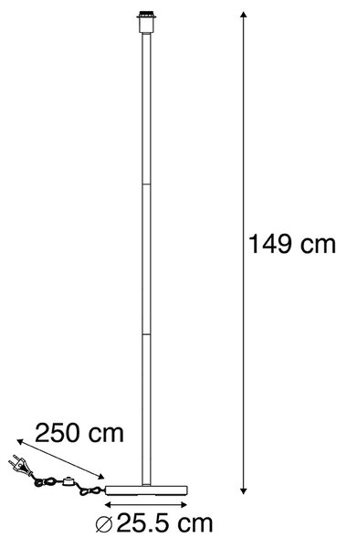 Lampada da terra moderna in acciaio senza paralume - Simplo