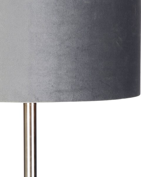 Lampada da terra paralume acciaio grigio 40 cm - SIMPLO