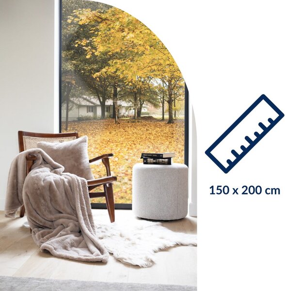 Coperta bianca/beige in pelliccia finta 150x200 cm Ruby – Tiseco Home Studio