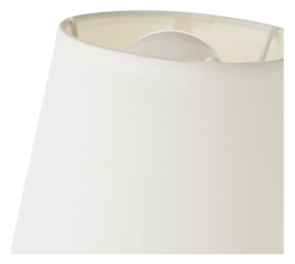 Lampada da tavolo in ceramica bianco-marrone con paralume in tessuto (altezza 24 cm) - Casa Selección
