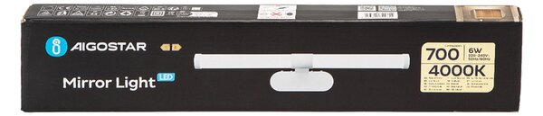 Lampada da specchio Led 6W Bianco IP44 Bianco neutro 4000K Aigostar