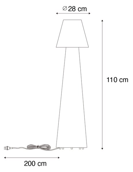 Lampada da terra per esterni intelligente bianca con LED A60 IP44 - Katrijn