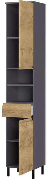 Mobile bagno alto grigio scuro in rovere decorato 34x190 cm Salinas - Germania