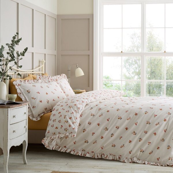 Biancheria bianca per letto matrimoniale 200x200 cm Frill Ditsy Floral - Catherine Lansfield