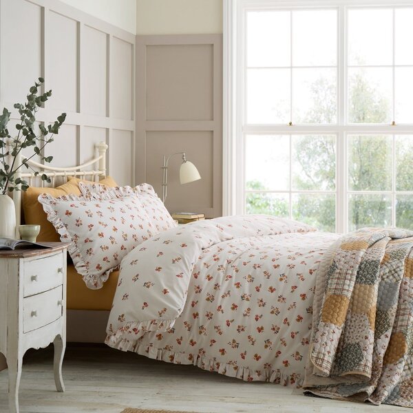 Biancheria bianca per letto matrimoniale 200x200 cm Frill Ditsy Floral - Catherine Lansfield