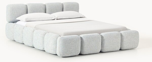 Letto imbottito in bouclé con contenitore Tayla