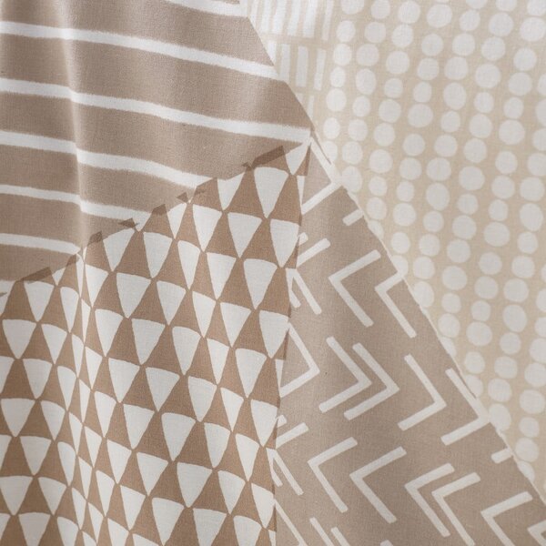 Biancheria da letto singola beige 135x200 cm Larsson Geo - Catherine Lansfield