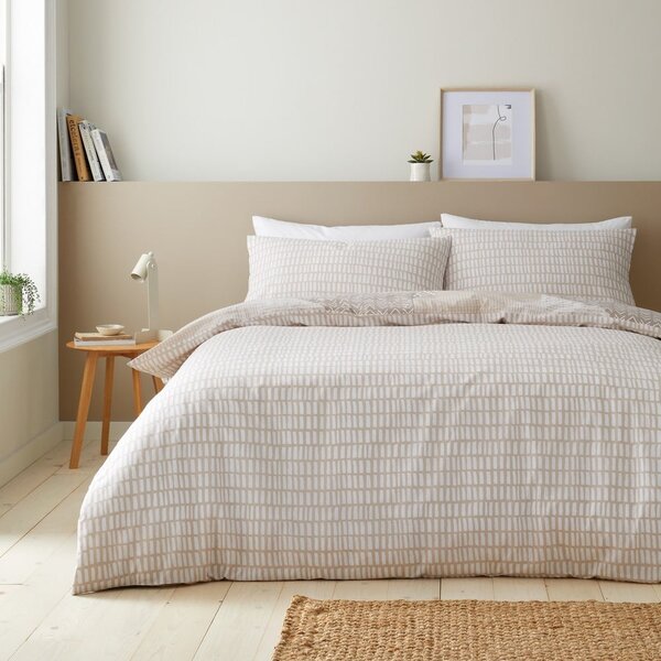 Biancheria da letto singola beige 135x200 cm Larsson Geo - Catherine Lansfield