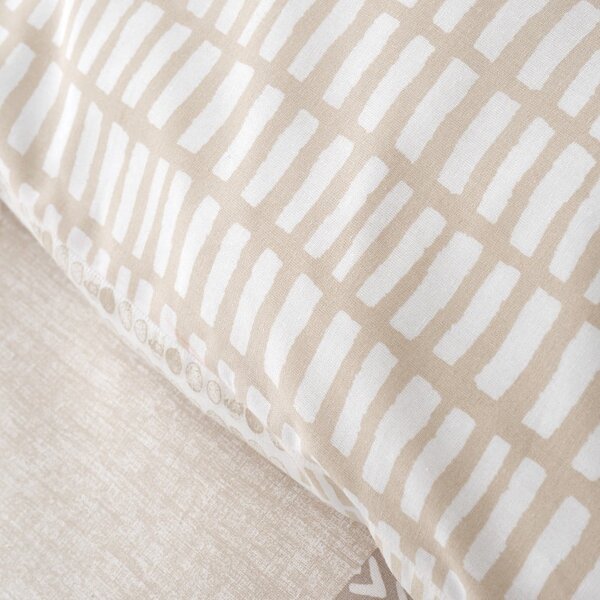 Biancheria da letto singola beige 135x200 cm Larsson Geo - Catherine Lansfield